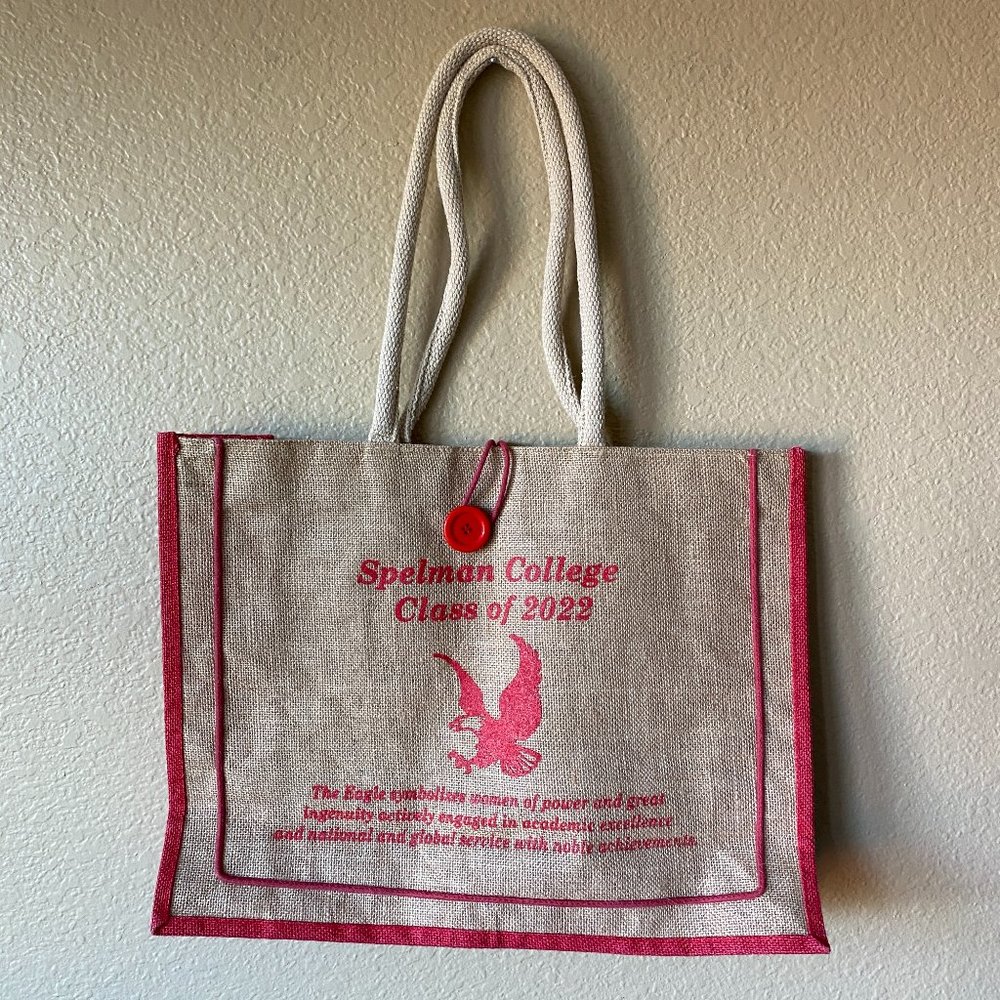 Spelman College Class of 2022 Burlap Shoulder Tote Eco Friendly Shopping Bag